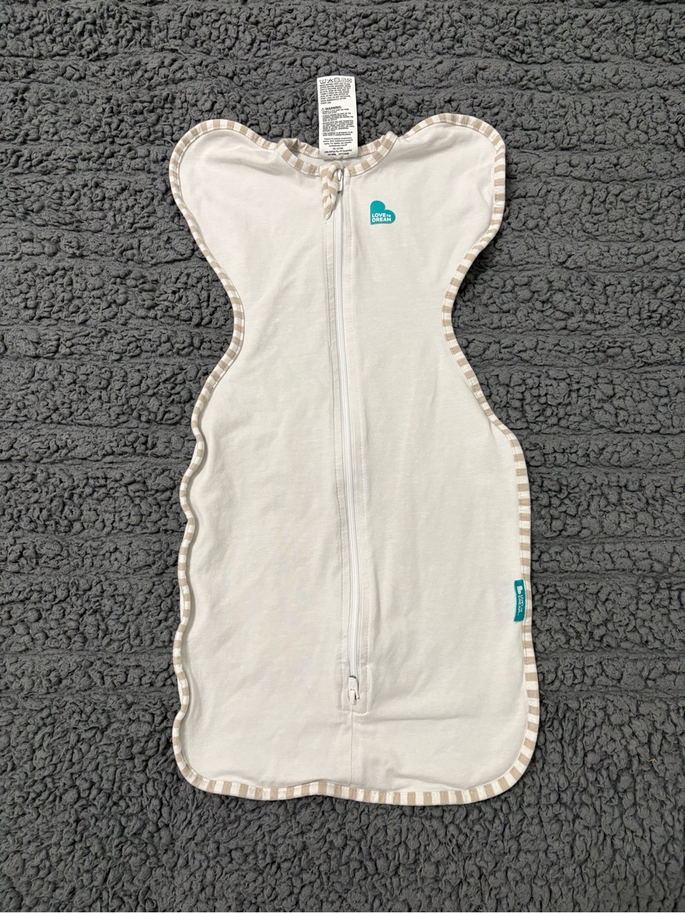 Love to Dream | Swaddle Up Sleep Sack in Cream with Beige Trim